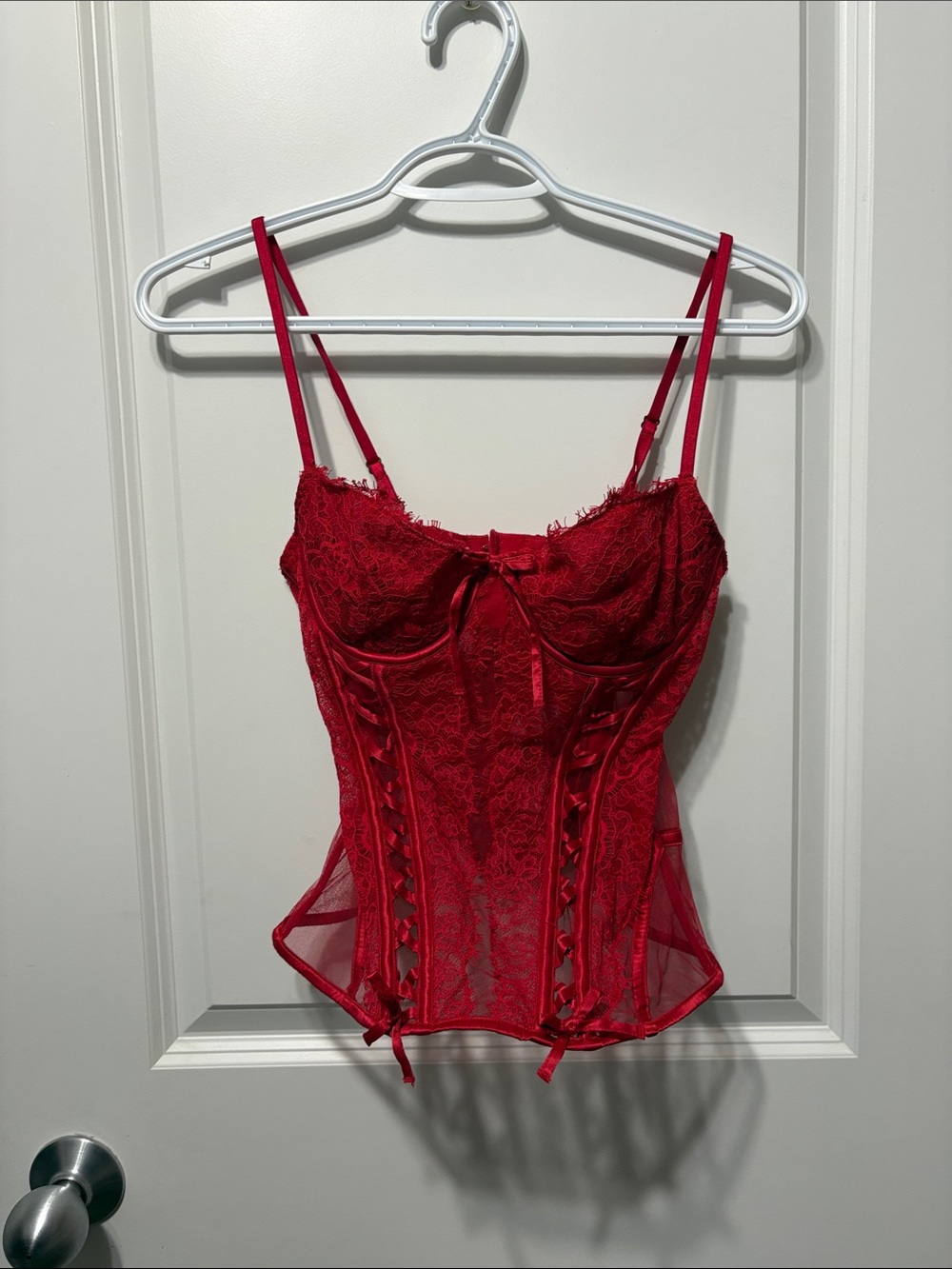 Victoria's Secret Red Lace Corset Camisole